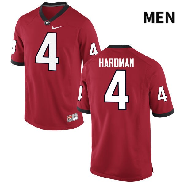 Georgia Bulldogs Men's Mecole Hardman #4 Red Stitched College UGA Football Jersey 23LD011WN